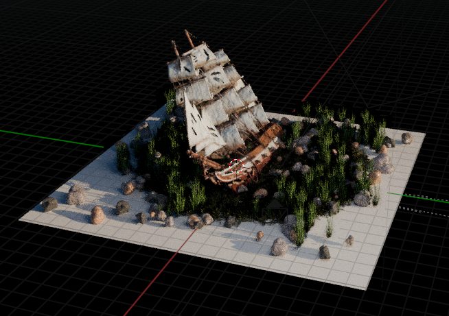 Shipwreck textured 3/4 view