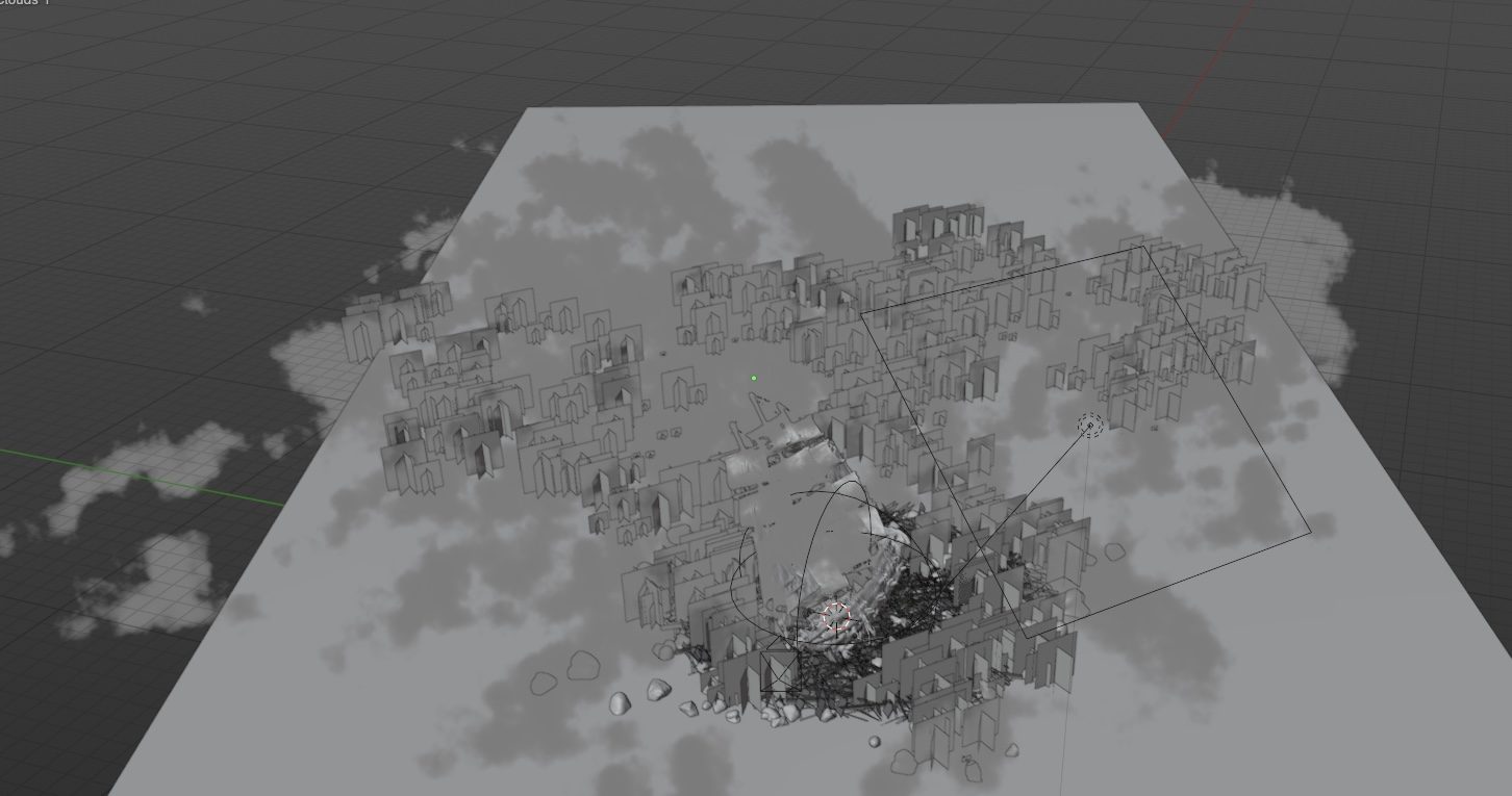 Shipwreck wireframe overhead view