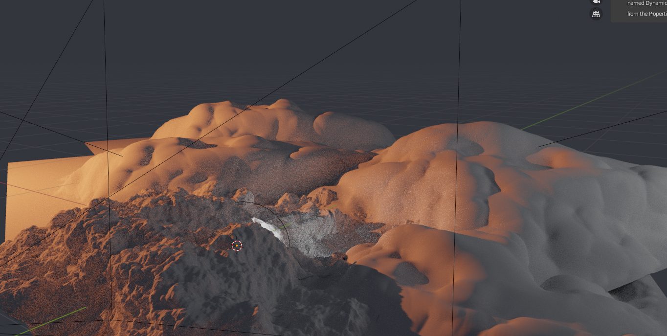 Rocky terrain behind the scenes