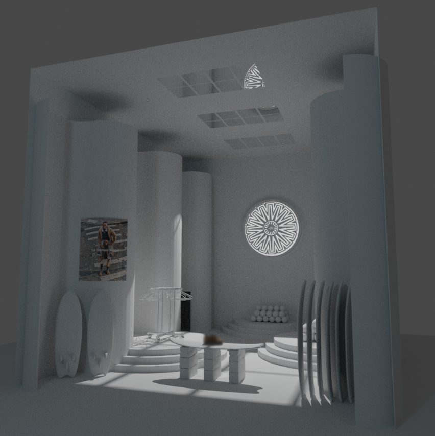 Storefront grayscale render