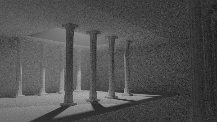 Grayscale pillar corridor test render