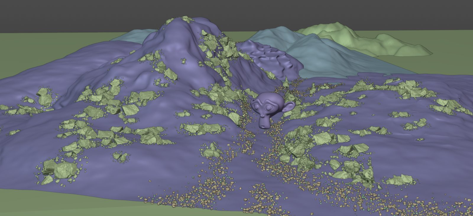 Running trail terrain sculpt wireframe