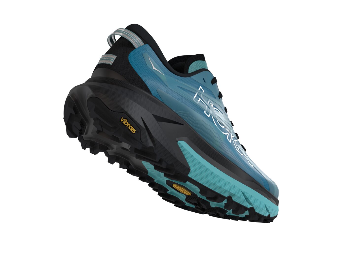 Mafate 5 Black Skyward Blue lateral heel lifted