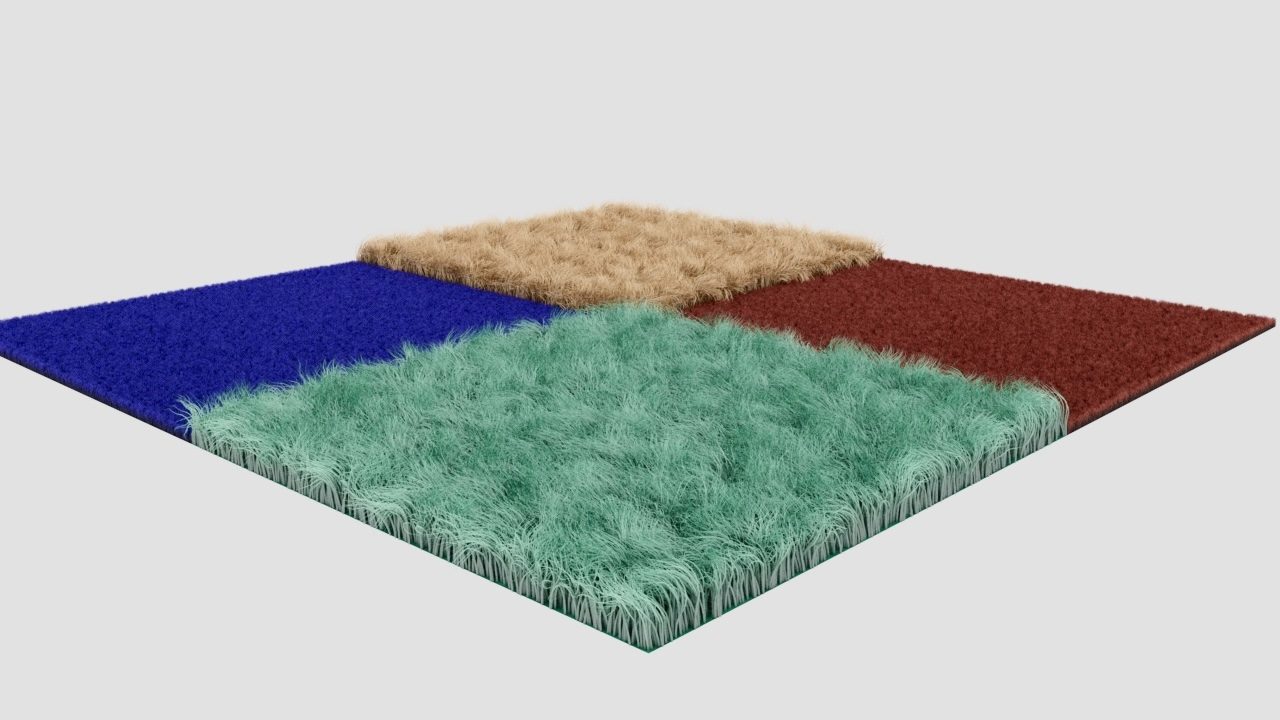 Four fur colorway swatches
