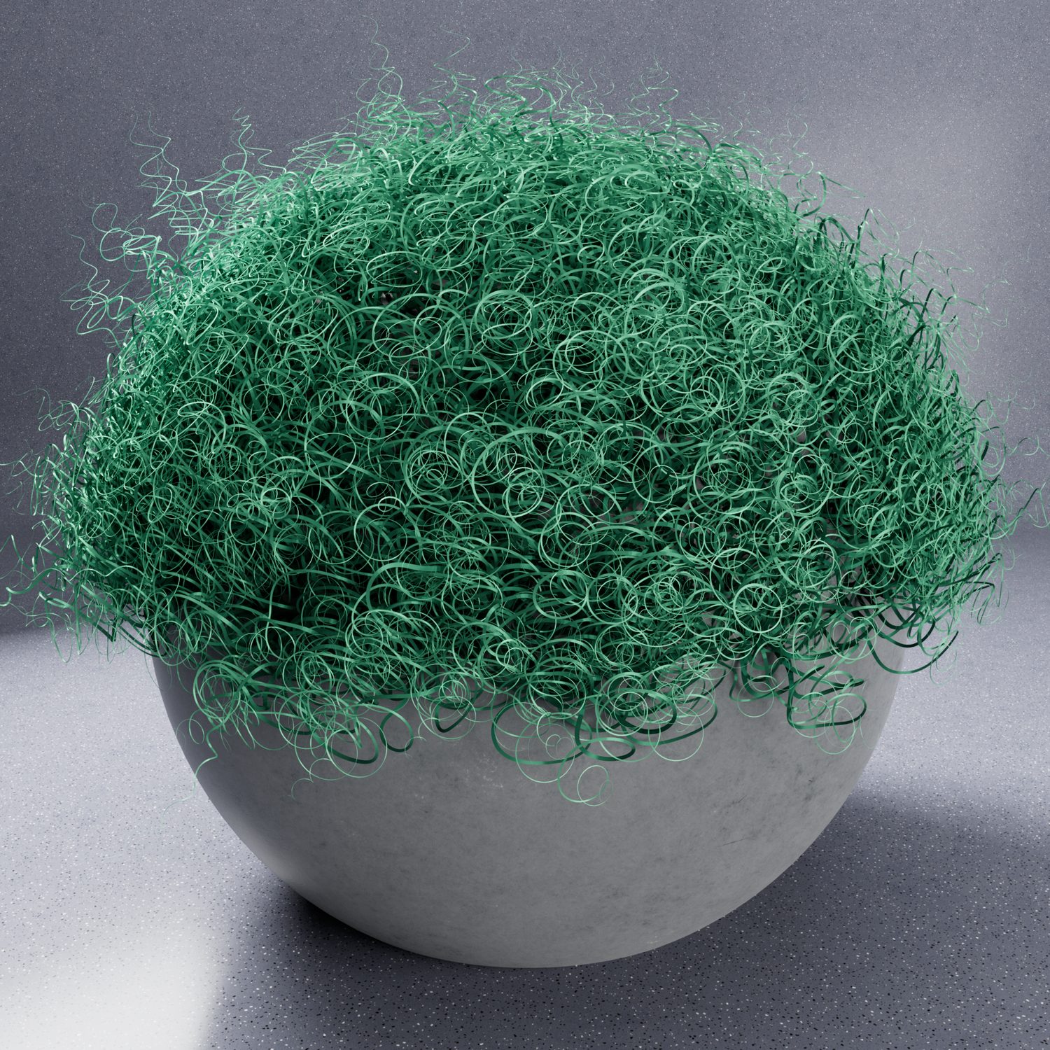 Green curly fur ball