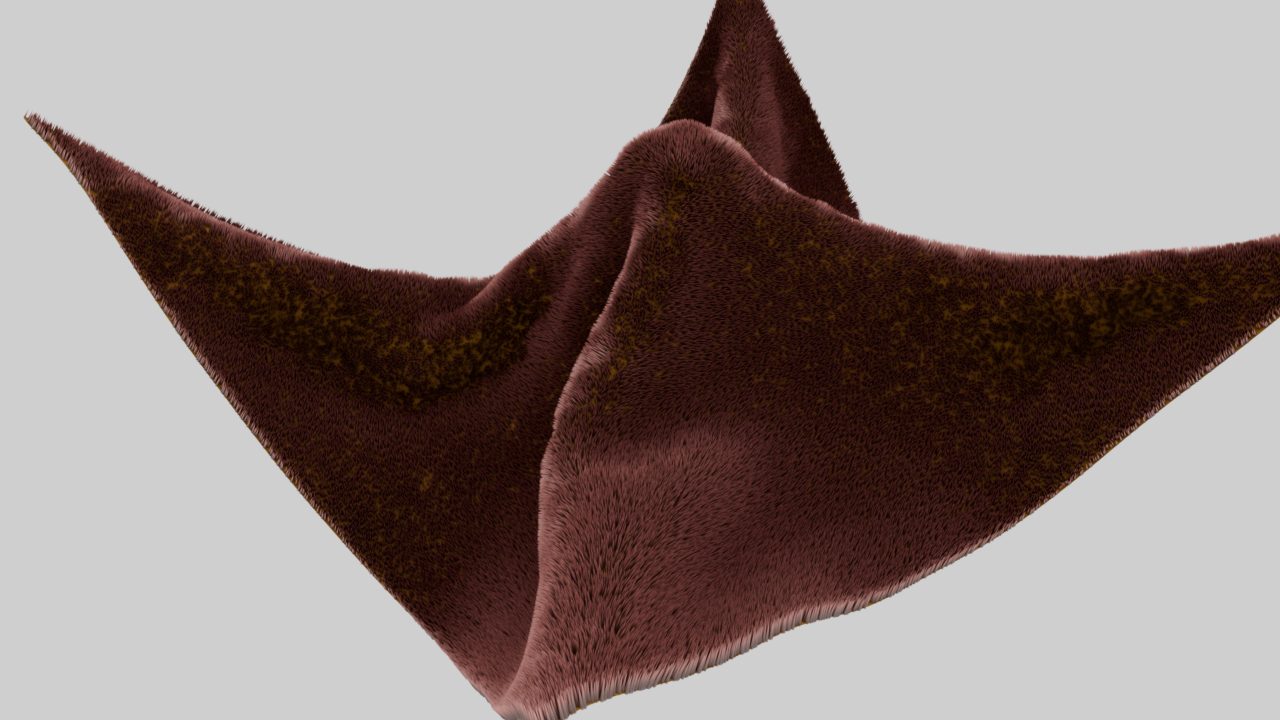 Maroon dynamic cloth fur closeup