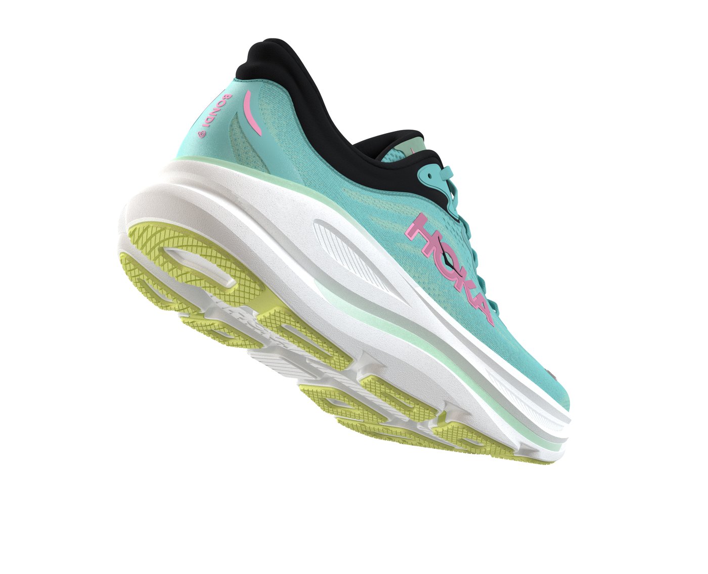 Bondi 9 Blue Spark Mint Fluorite lateral heel lifted