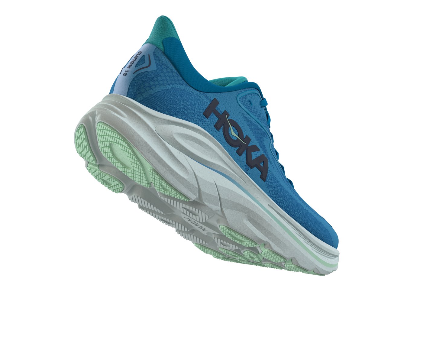 Clifton 10 HOKA Blue Skyward Blue lateral heel lifted