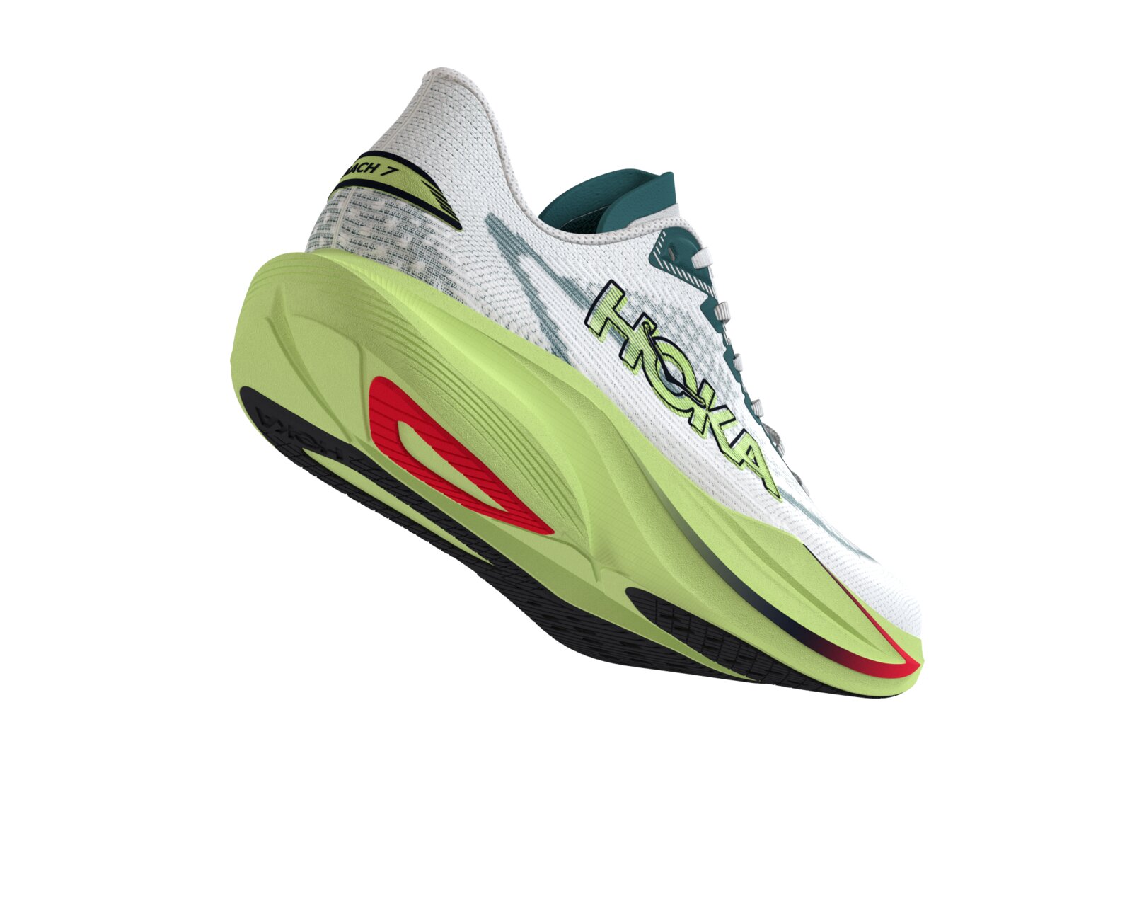 Mach 7 Frost Neon Yuzu lateral heel lifted