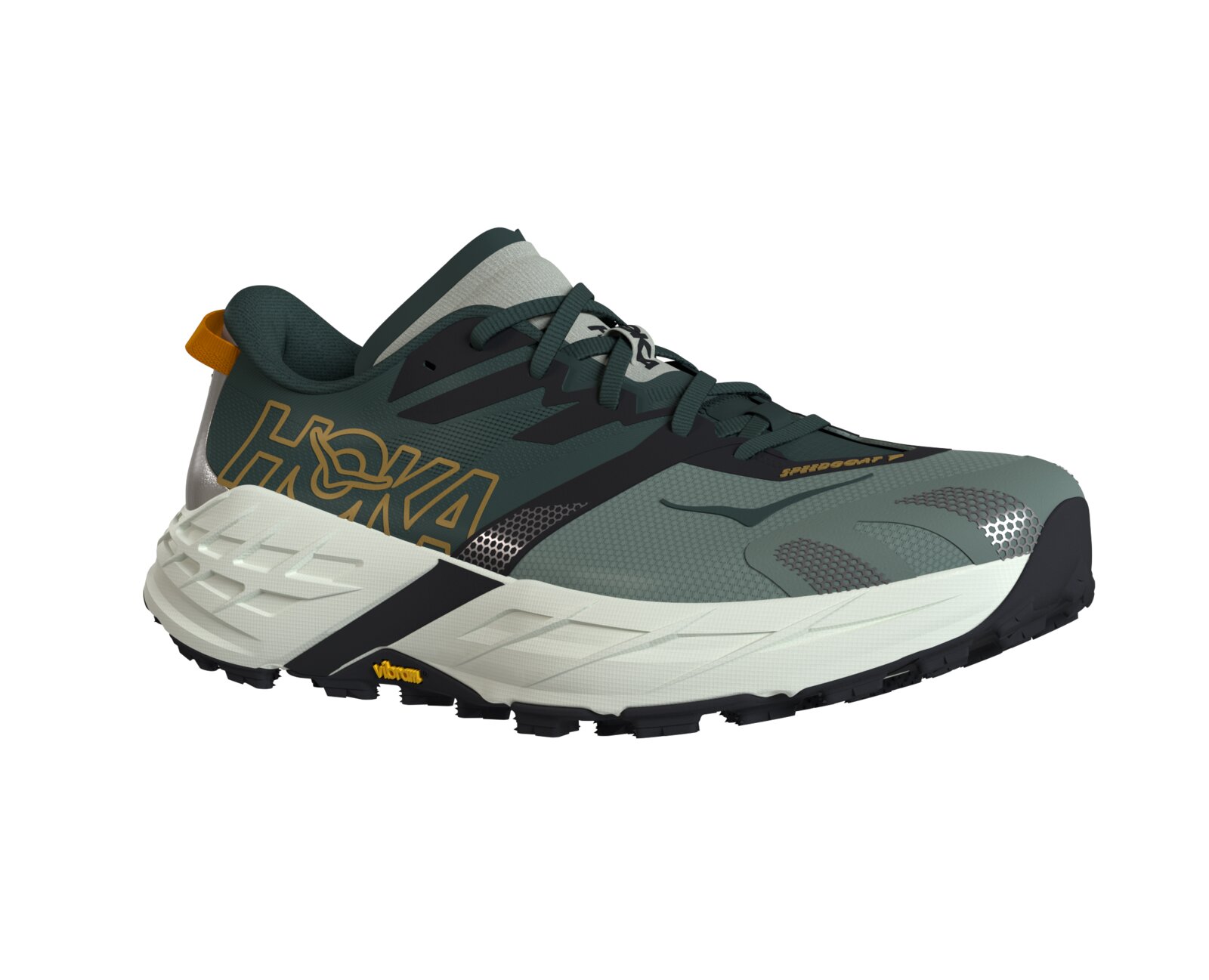 Speedgoat 7 Bay Leaf Sea Glass lateral toe